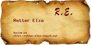 Retter Elza névjegykártya